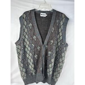 Vintage Megalos Argyle Sweater Vest Size 2X Grandpa 80’s 90’s Teacher Golf